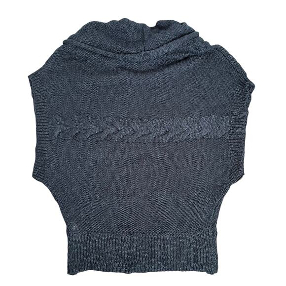 Pink Rose Open Knit Cowl Neck Navy Blue Sweater Vest NWT Size Small - Picture 2 of 16